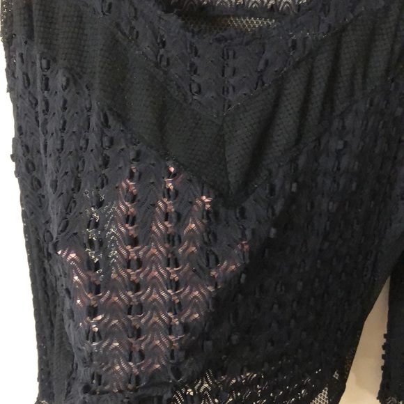 FREE PEOPLE Black Oversized Knit & Mesh Top - Picture 5 of 7